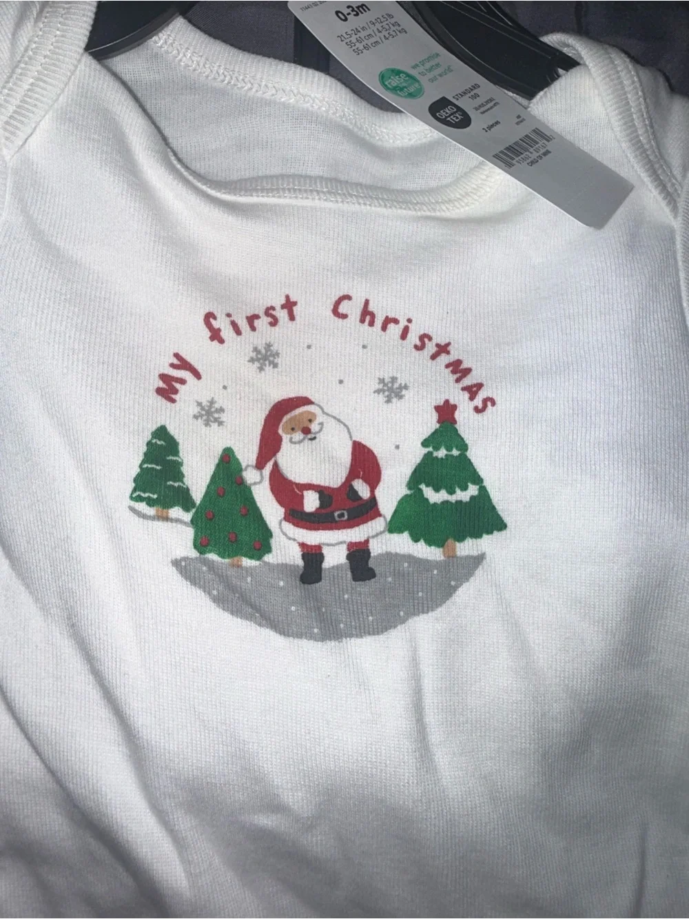 Carter's White & Red 'My First Christmas' Long-Sleeve Bodysuit Set